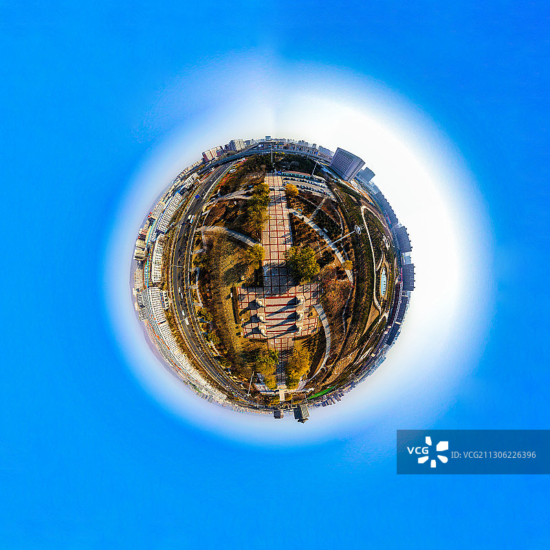 航拍成吉思汗公园图片素材