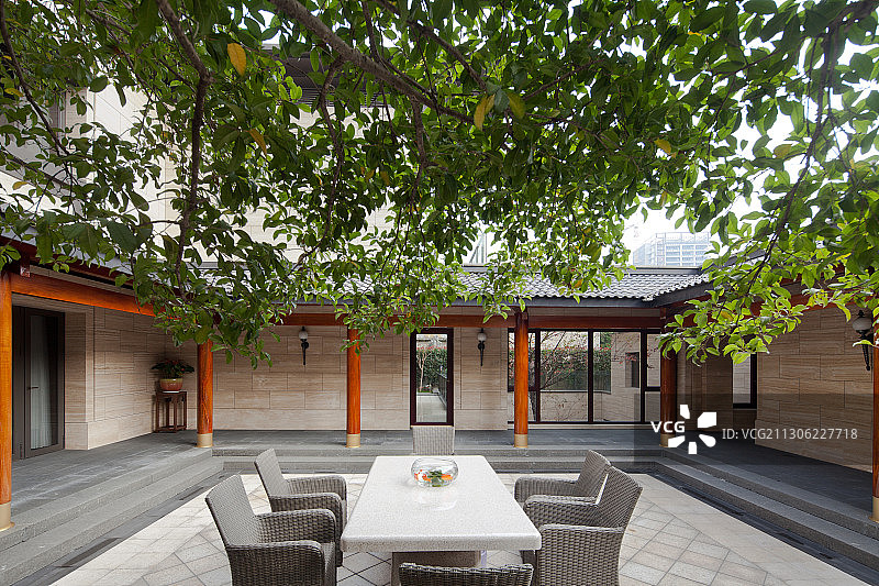 新中式别墅图片素材