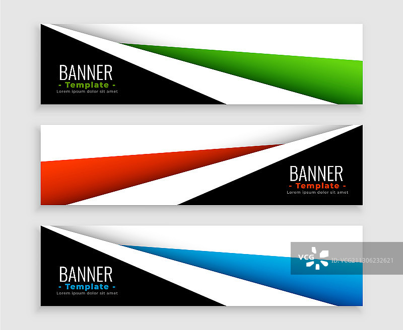 现代几何网页横幅三件套图片素材