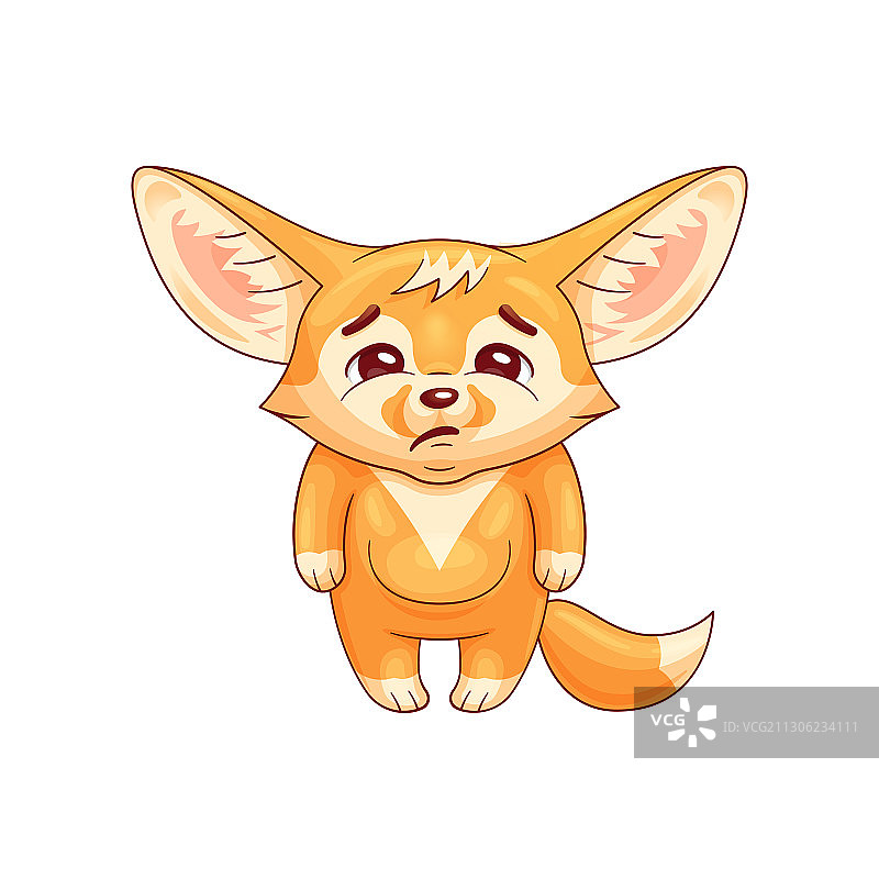 可爱的耳廓狐悲伤的表情图片素材