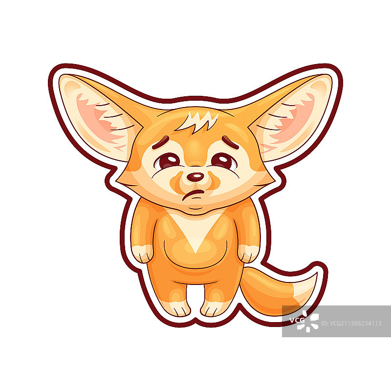 可爱的耳廓狐悲伤的表情图片素材