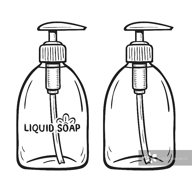 单色卡通洗手液瓶图片素材