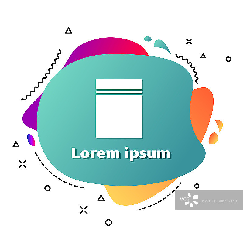 带拉链的白色塑料袋图标图片素材