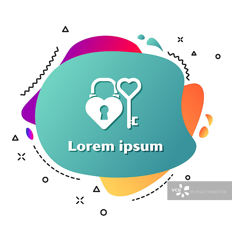 心形和钥匙的白色城堡图片素材