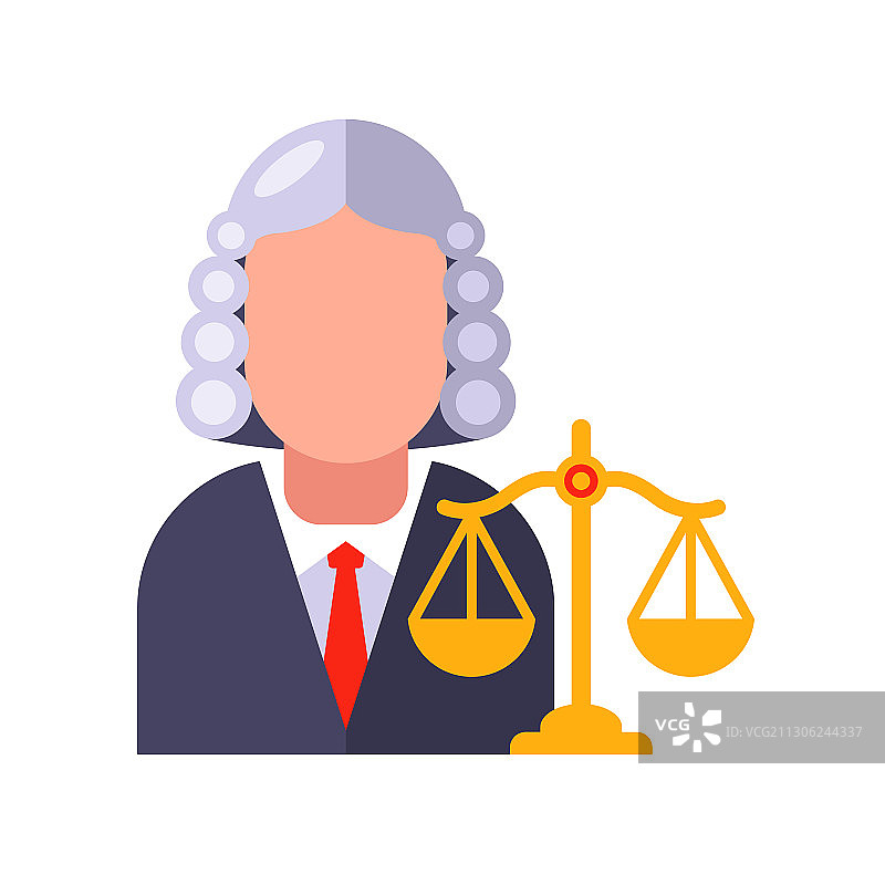 穿着法袍和假发的法官角色图片素材