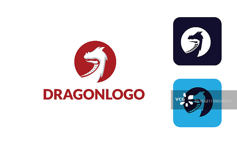 公司logo用龙头罐装龙标志图片素材