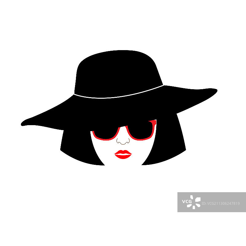 复古时尚优雅的女人图标图片素材