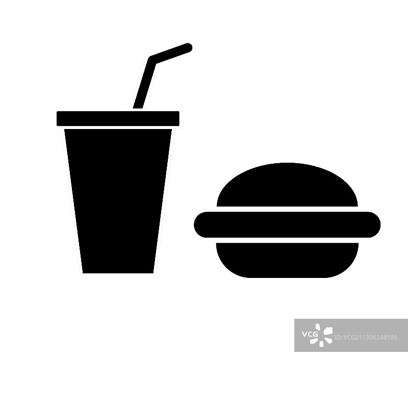 快餐的标志，汉堡和饮料的标志图片素材