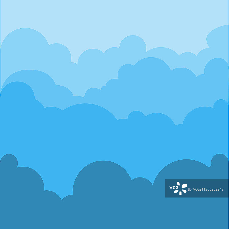 蓝色深蓝色波浪云朵图片素材