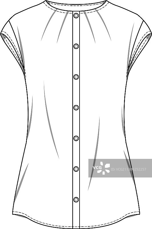 时尚女衬衫款式设计草图模板2图片素材