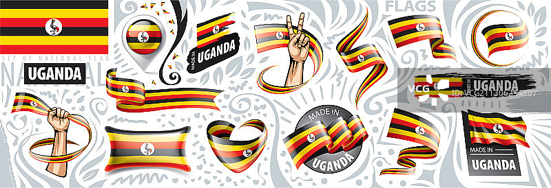 乌干达国旗图集图片素材