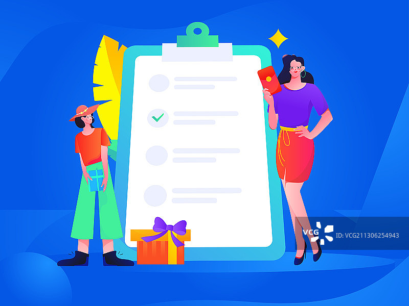 邀请好友进行问卷调查获得红包人物互联网背景矢量插画图片素材