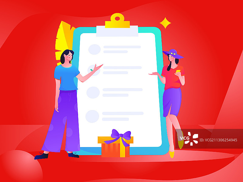 邀请好友进行问卷调查获得红包人物互联网背景矢量插画图片素材