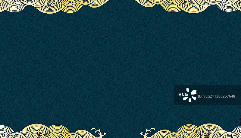 复古祥云金边边框背景广告图片图片素材