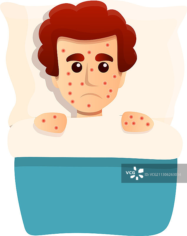 卡通风格的鸡痘患者图标图片素材