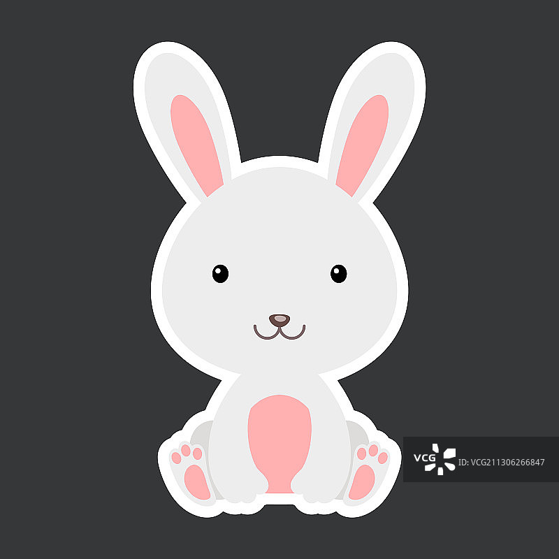 可爱的兔子贴纸图片素材