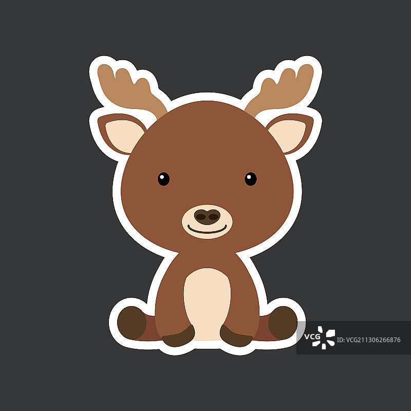 可爱坐姿的竹鼠贴纸图片素材