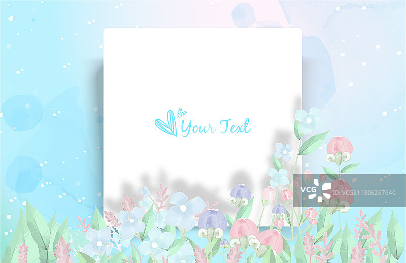 水彩风格的甜蜜婚礼花卉卡片图片素材