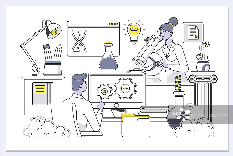 科学化学技术生物学与人物图片素材