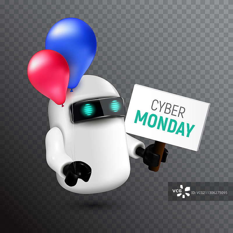 有趣又可爱的红蓝飞行机器人图片素材