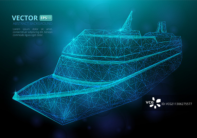 抽象多边形航海船或船图片素材