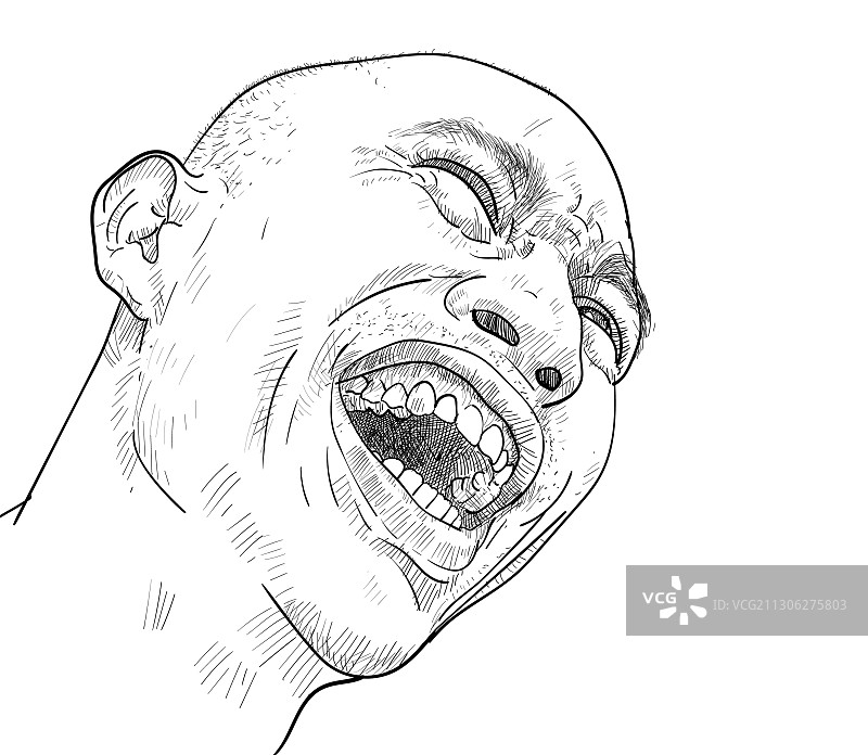 滑稽大笑的男人画像图片素材