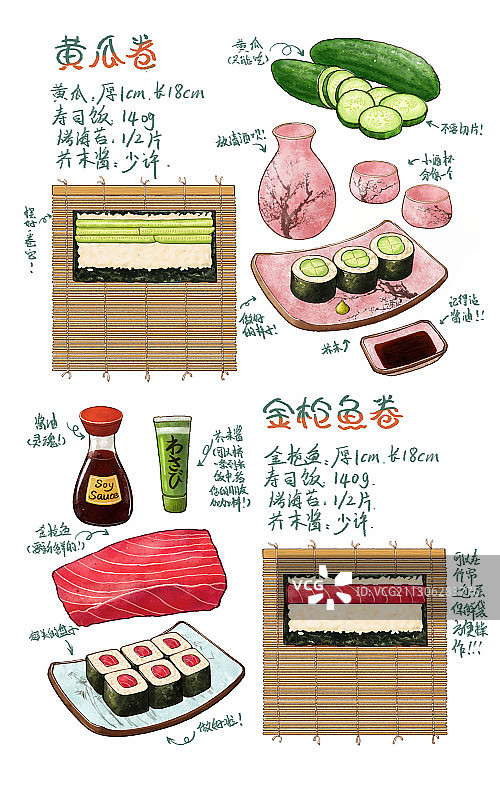 寿司菜谱图片素材