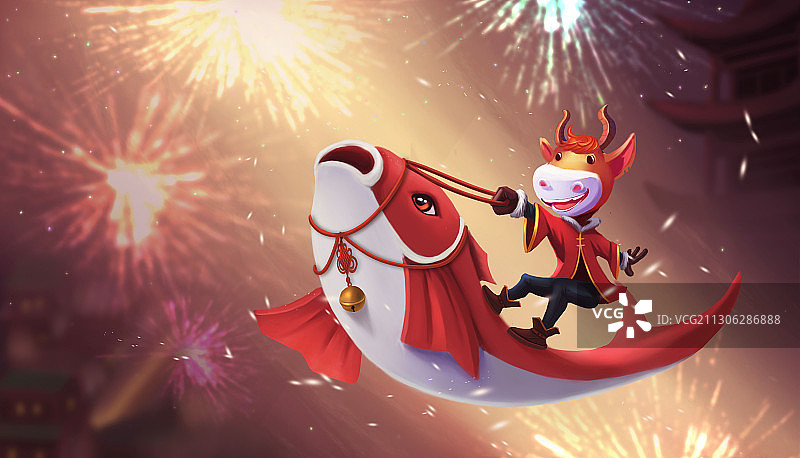 2021牛年春节贺图图片素材