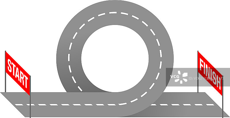 螺旋形起跑和终点道路图片素材
