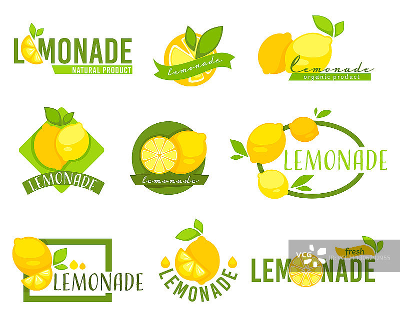 柠檬柑橘水果标签图片素材