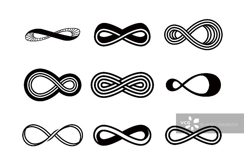 无限符号黑色轮廓图片素材