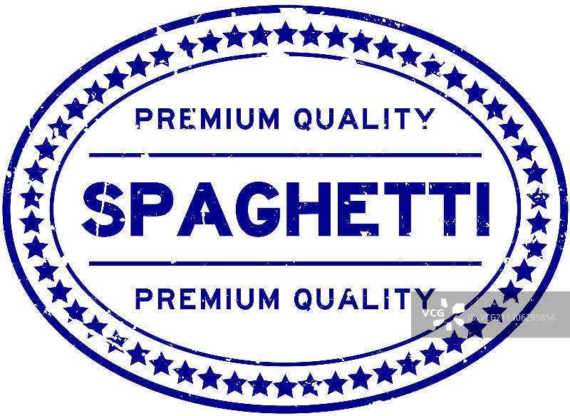 蓝色优质意大利面文字椭圆形印章图片素材