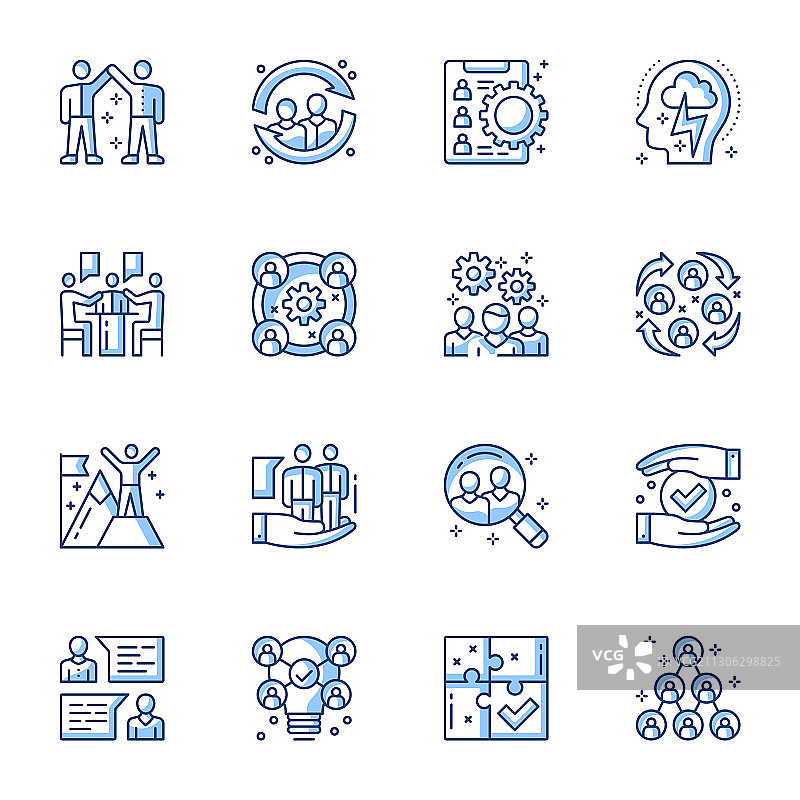 就业服务线性图标图片素材