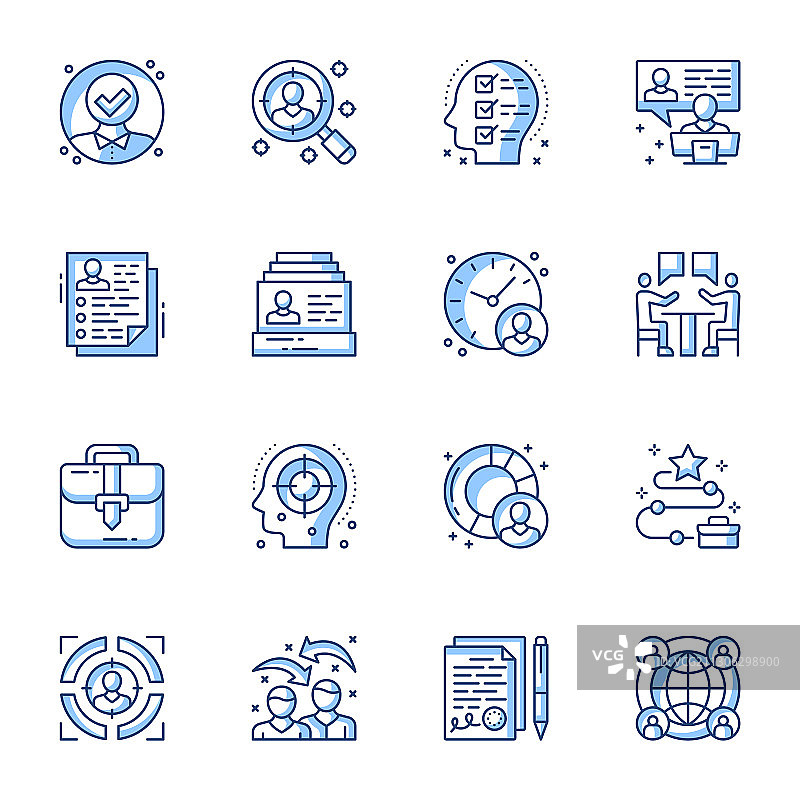 招聘线条图标集图片素材