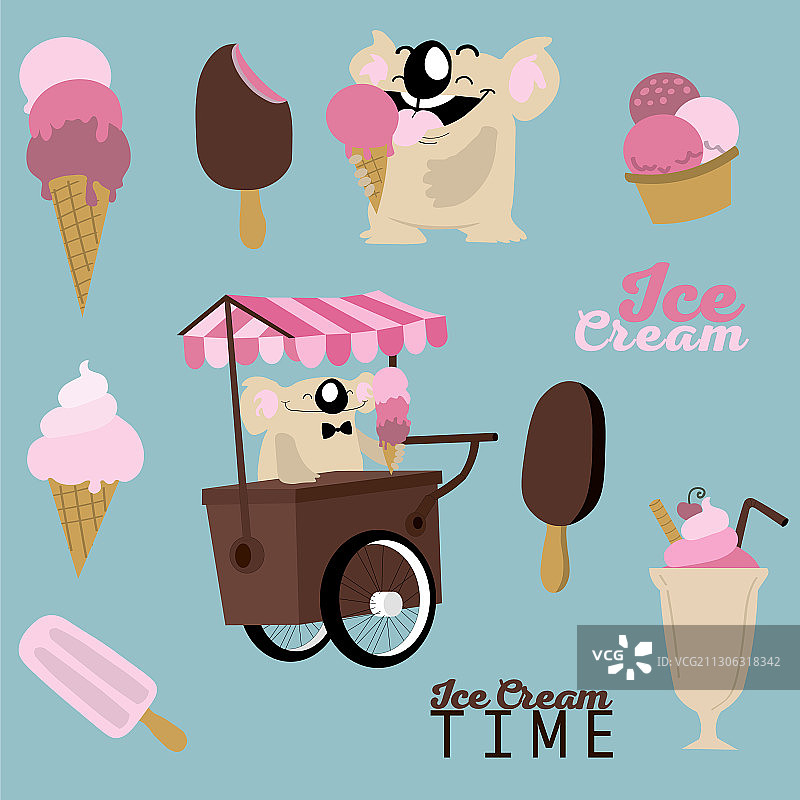 冰淇淋和考拉图片素材图片素材