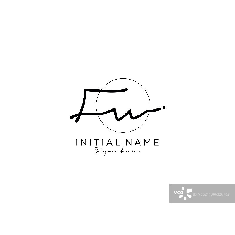 fw首字母手写标志设计图片素材