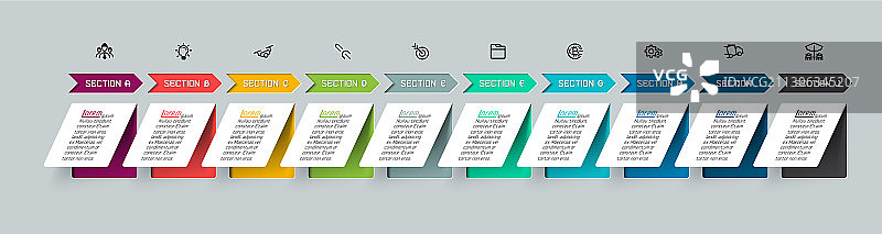 竖版扁平风纸张阴影信息图图片素材