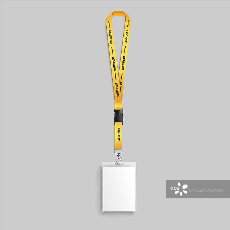 逼真的员工身份识别证件挂绳3D图片素材