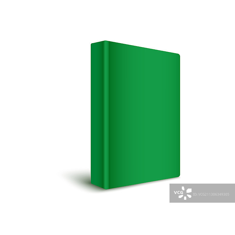 绿色背景中垂直放置的空白精装书图片素材