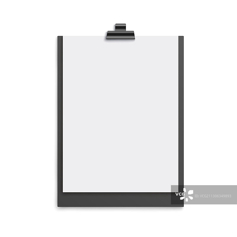 带有白色空白纸张的黑色写字板图片素材