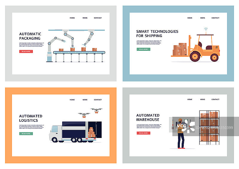 智能技术自动化物流banner合集图片素材