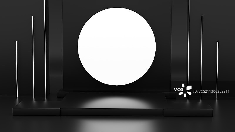 黑色3D电商渲染模拟场景产品展台创意图图片素材