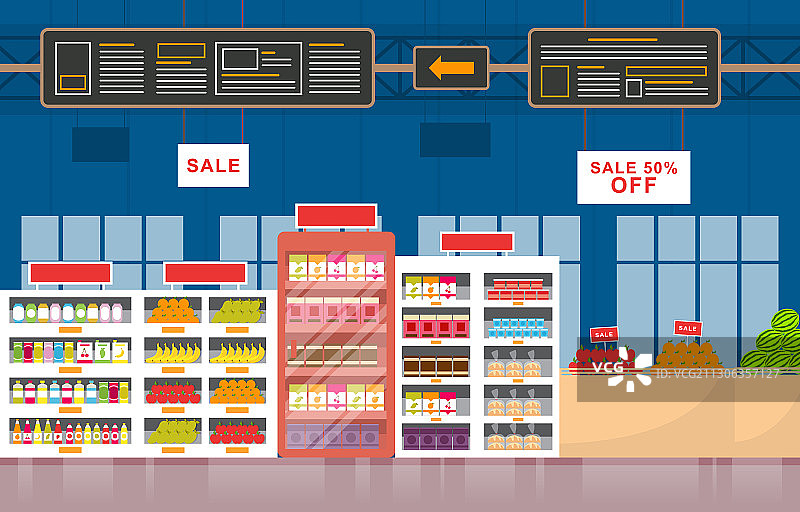 超市食品货架零售商店图片素材