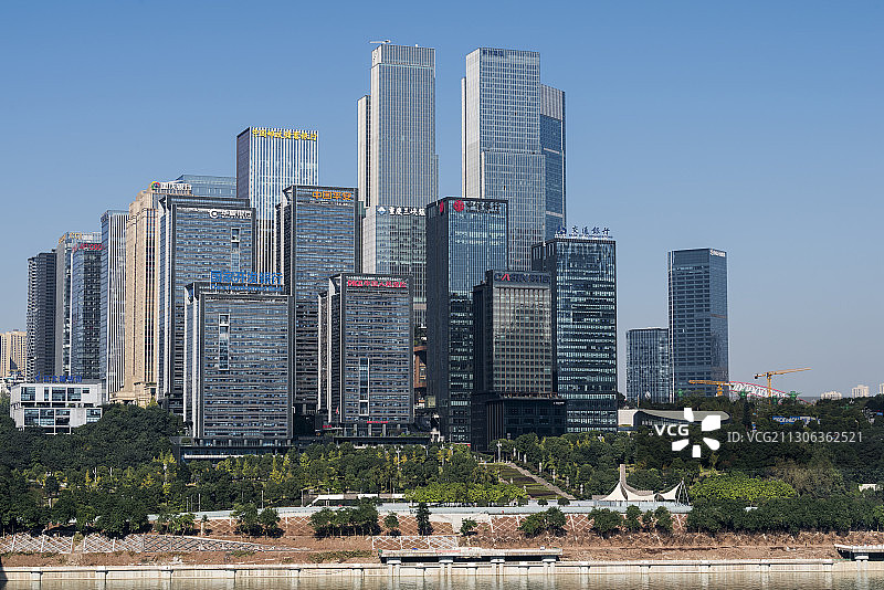 重庆江北嘴中央商务区金融中心建筑群图片素材