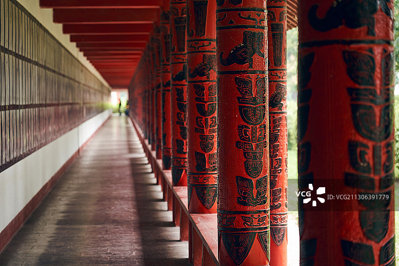 殷墟博物馆甲骨文走廊图片素材