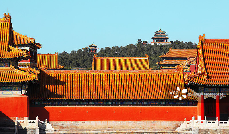 故宫建筑群与景山一隅图片素材