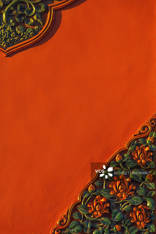 影壁上的古典花纹图片素材