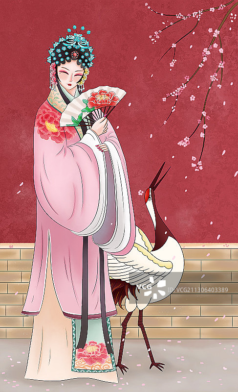 京剧中国风人物插画图片素材
