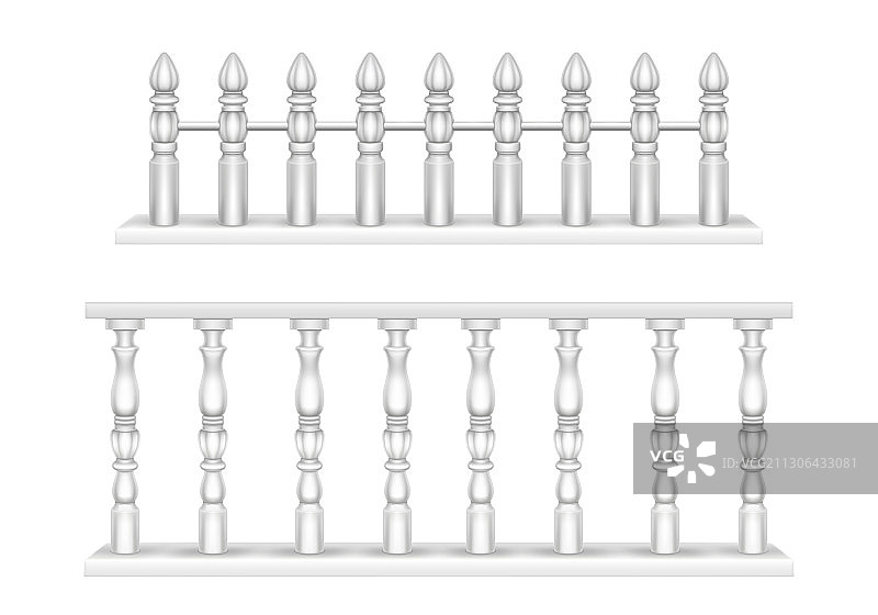 阳台白色大理石栏杆扶手图片素材