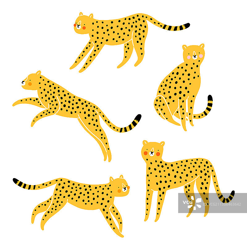 可爱卡通猎豹合集图片素材